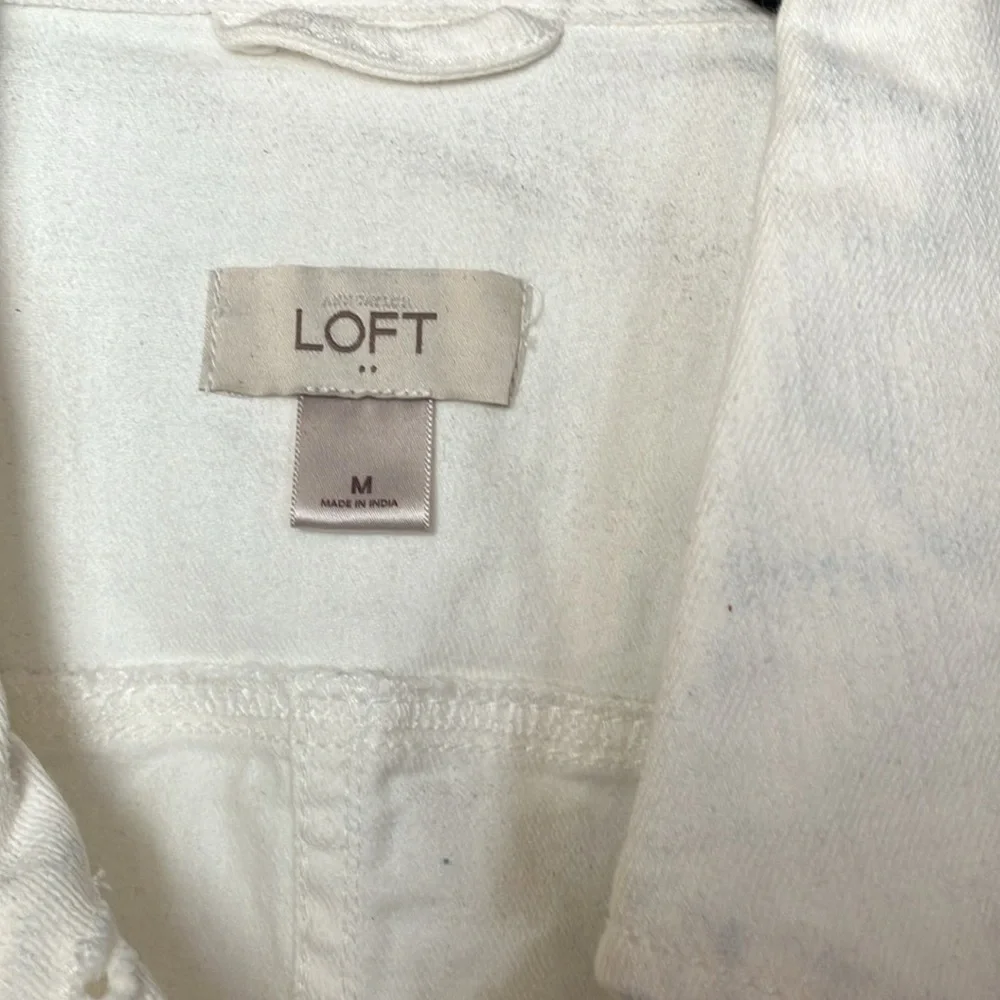 Loft Cropped White Denim Jacket - Picture 2 of 4